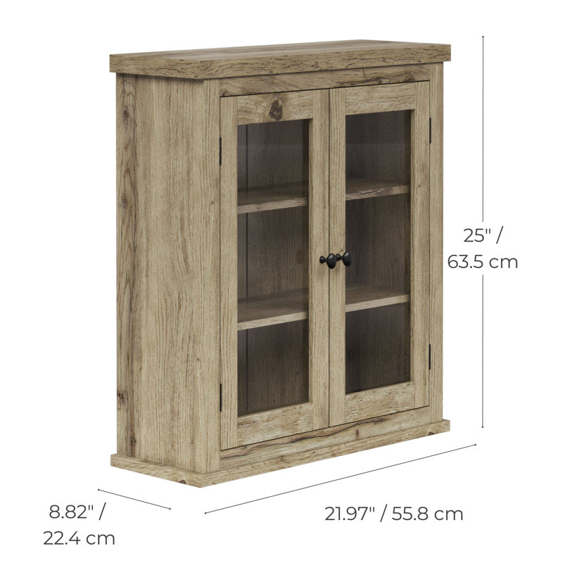 Donovan Wall Cabinet With 2 Doors Light Oak