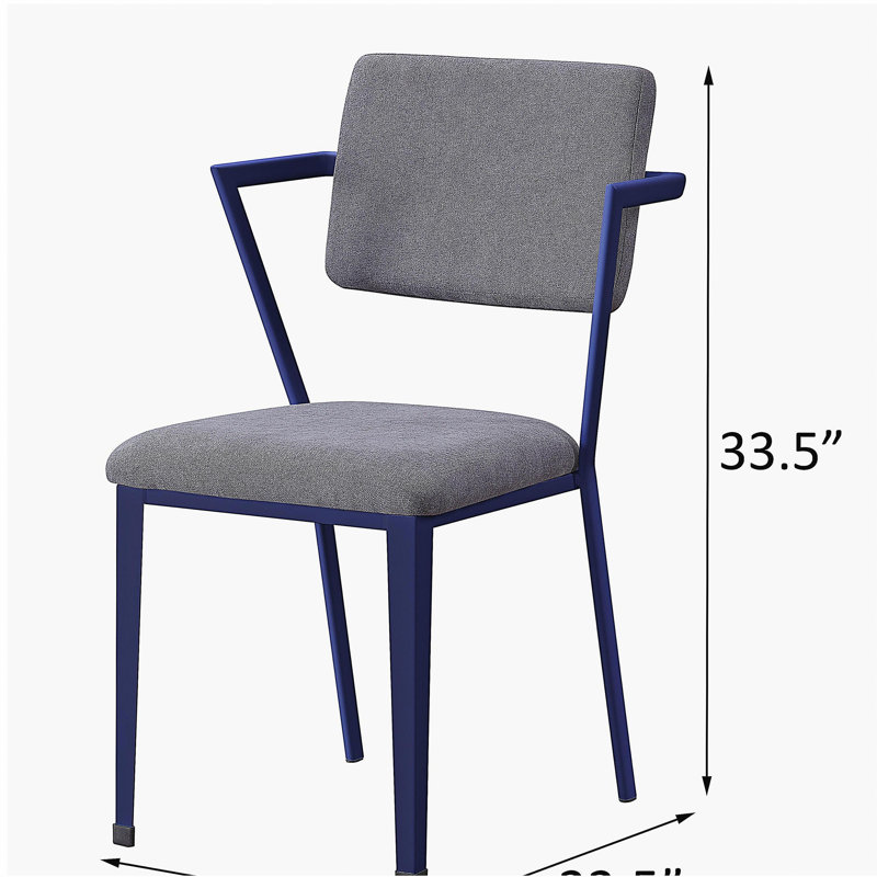 Chaise de bureau à dossier ouvert gris-bleu