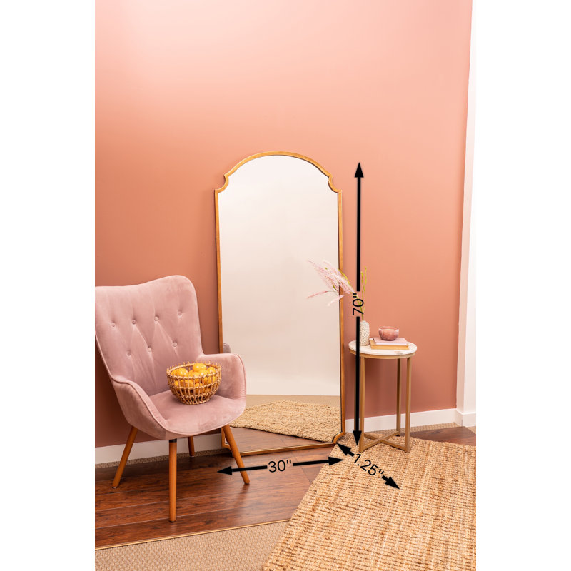 Orwell Flat Metal Mirror, Gold