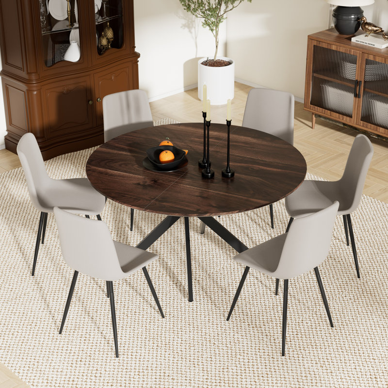 Ensemble de table ronde, Brun, Gris, 7