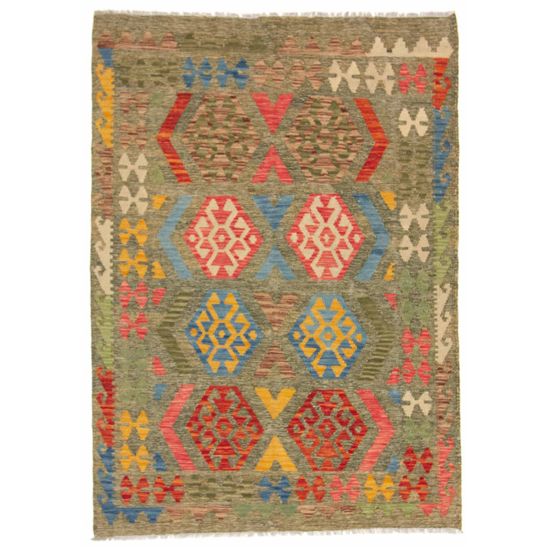 Geometric Wool Hand Woven 128cm X 178cm Area Rug