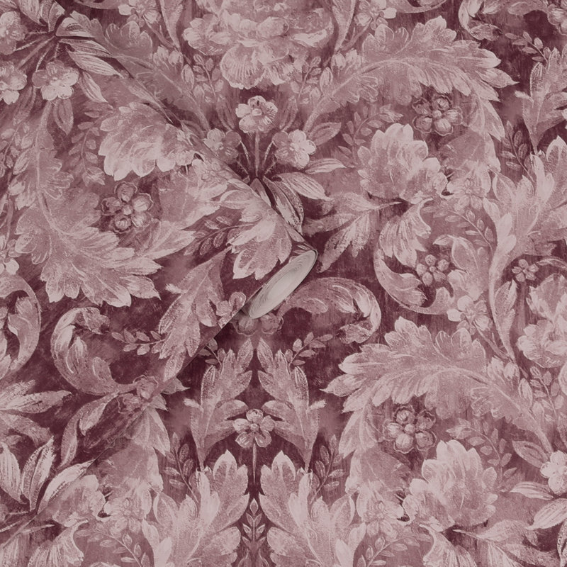 Laura Ashley Apolline Pale Blackberry Removable Wallpaper