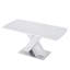 Table de salle à manger moderne carrée, extensible, plateau de table blanc + pied de table en MDF en X avec base en métal-306419601