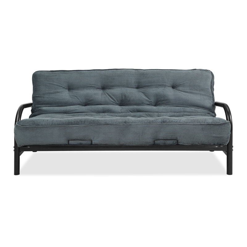 Futon et matelas Mcbrayer, Velours côtelé couleur vert forêt