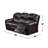 Black 3pc Sofa Set Living Room Furniture Upholstered Sofa Loveseat Chair Crystal Tufted Seat