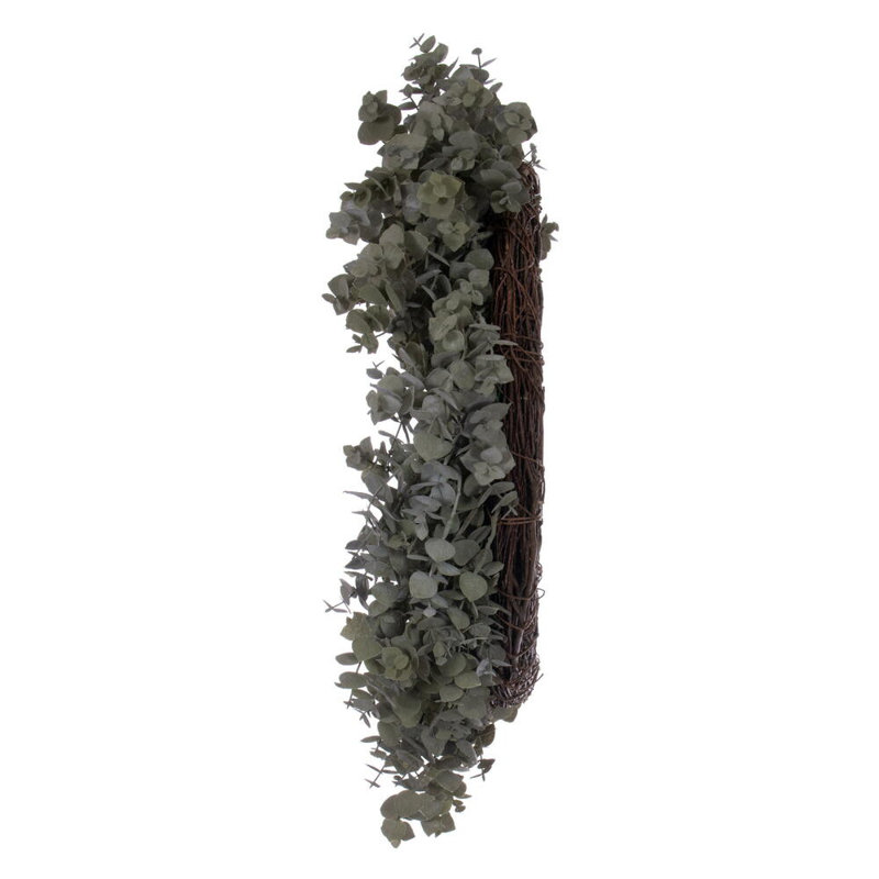 Faux Eucalyptus 5'' Wreath, 4" H x 5" W x 224" D