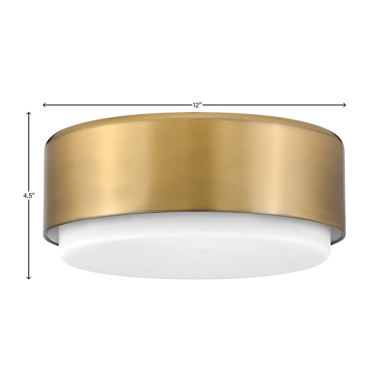 Fitzgerald Glass Flush Mount, Lacquered Brass