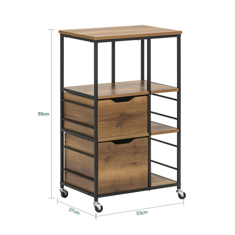 Canyonlands Serving Cart, Black/Natural