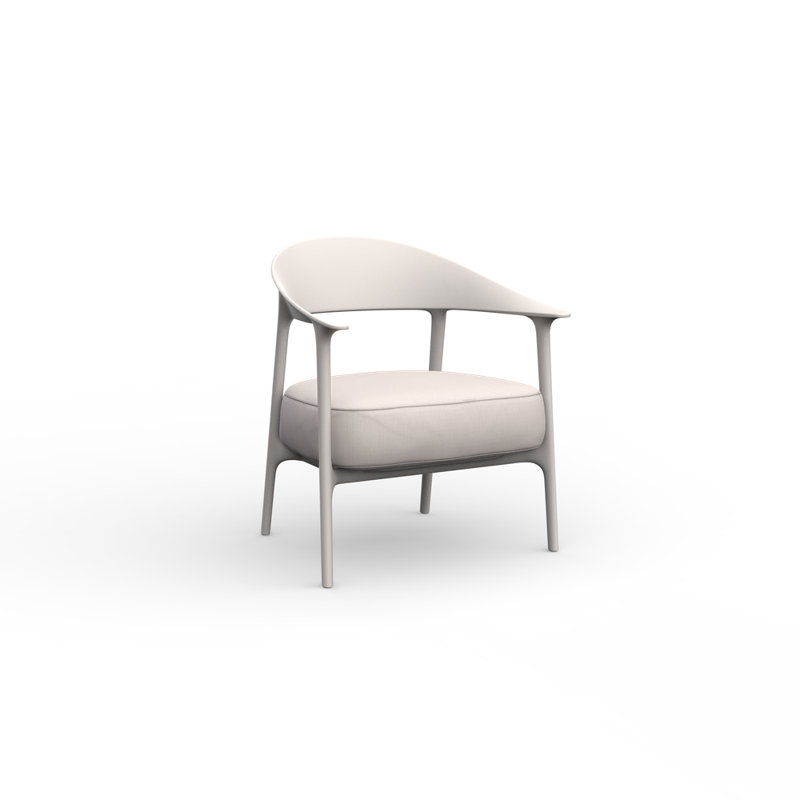 Africa Upholsetered Low Armchair, Fisterra Ecru 10131 Cushion/Ecru Frame