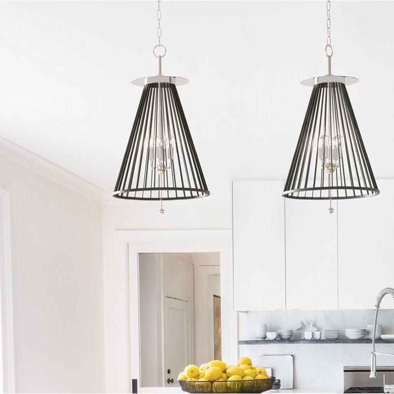 Cagney 4 - Light Pendant, Polished Nickel/Black
