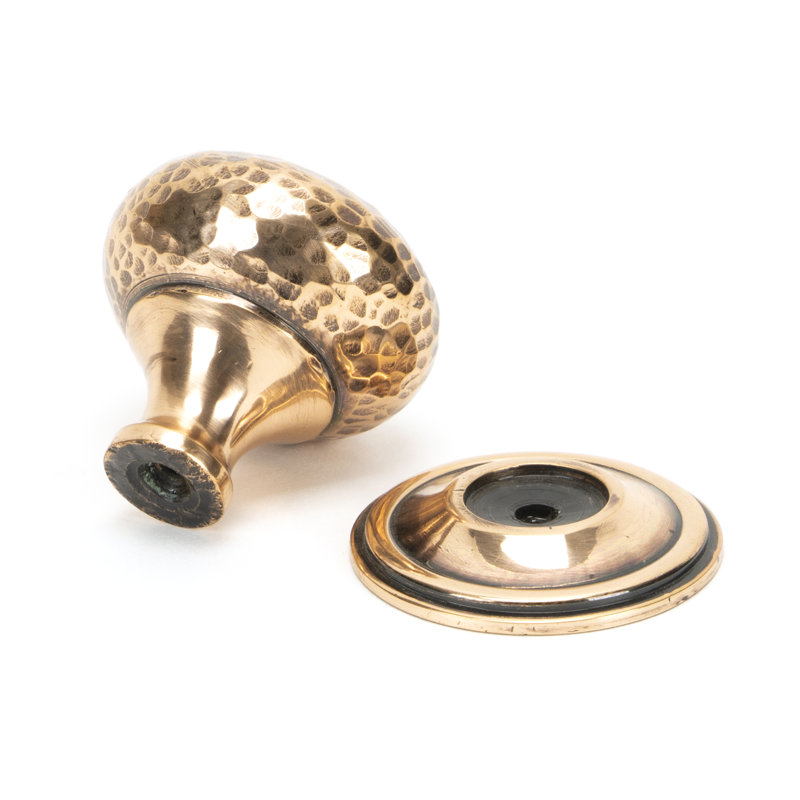 Hammered Mushroom 38mm Diameter Knob, Polished Bronze