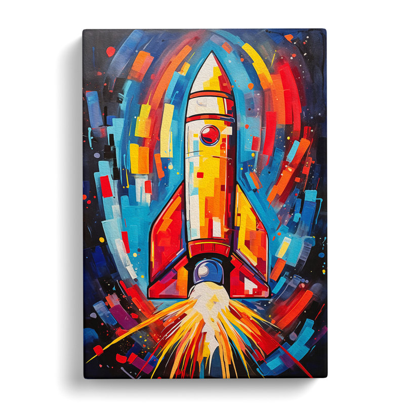 Rocket Abstract No.2 - Wrapped Canvas, 50cm H x 35cm W x 3cm D