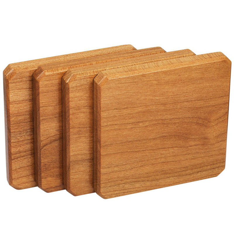 Wood Coaster Set With Holder