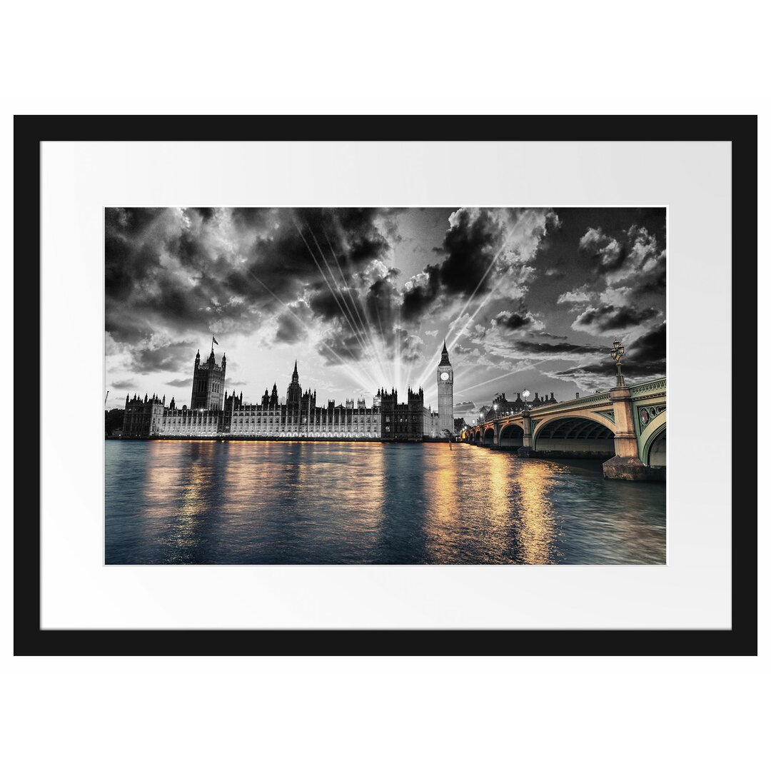 Gerahmtes Poster Westminster Abbey mit Big Ben