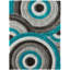 Tapis turquoise à motif géométrique Koo-1938367264