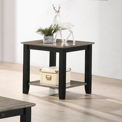Table de bout simple en bois d'hévéa