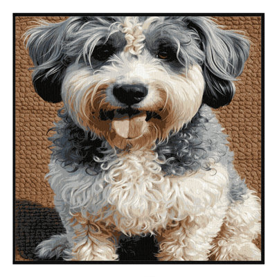 Washable Barbet Dogs Area Rug