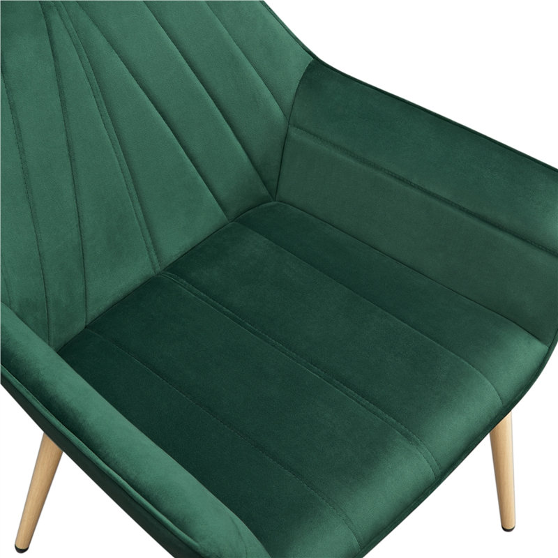 Colour 65Cm Wide Velvet Armchair, Green