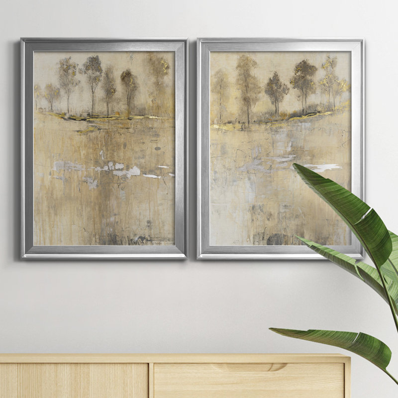 " Cloaked In Mist I " 2 - Pieces Painting Print, Silver Framed, 42.5" H x 30.5" W x 1" D