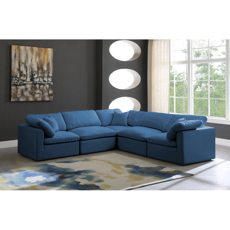 Canapé modulaire de 105 po Atis, Velours marine