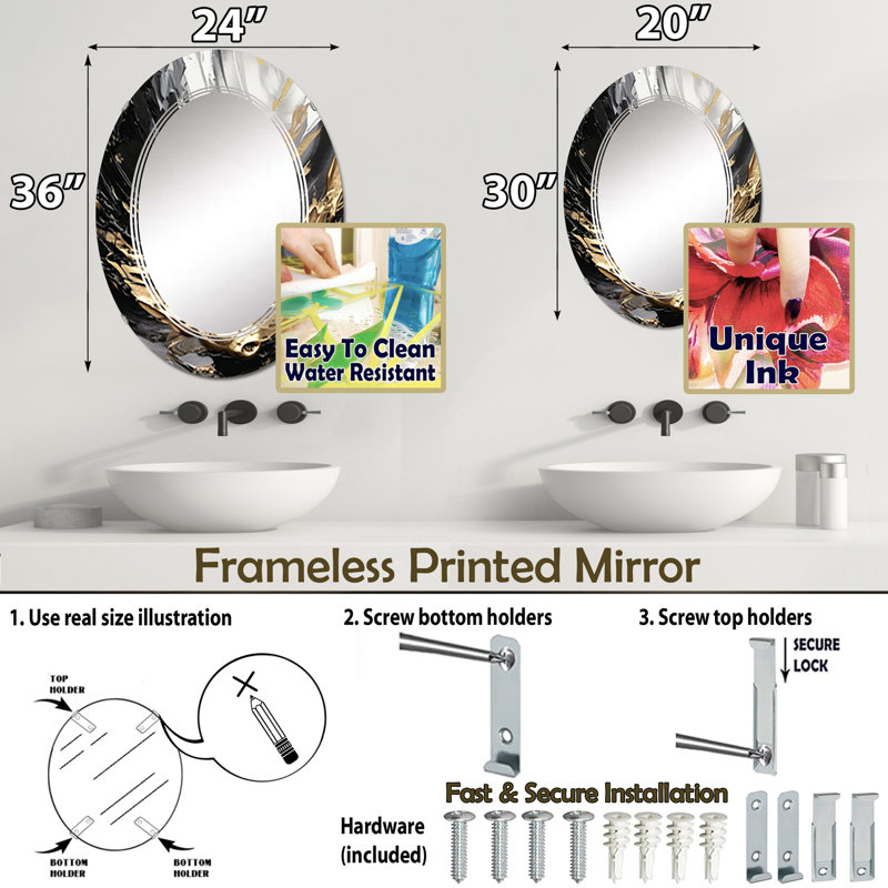 Miroir mural Fenland, 30 po x 20 po