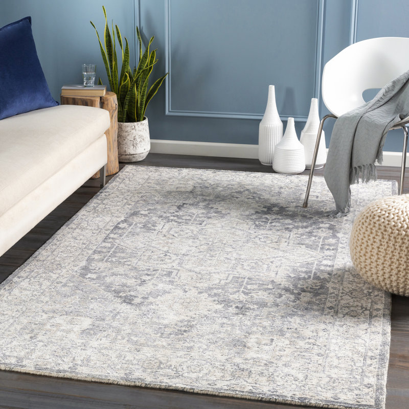 Tapis en laine noué à la main Bechtel, Rectangle 8 pi 10 po x 12 pi