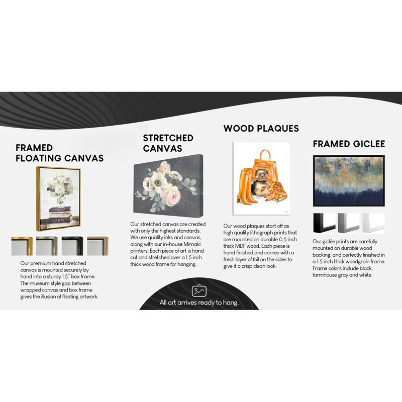 Rustic Petals Impression Grey Framed Floater Canvas by Design Fabrikken, 25" H x 17" W, Black