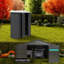 Abri de jardin extra large en acier de 3,66 m x 9,14 m avec espace de rangement, garage moderne gris foncé