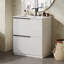 Meuble-lavabo autoportant avec lavabo en céramique et tiroirs pleine extension, conception cannelée, blanc, parfait pour les salles de bain modernes et élégantes-1945905312
