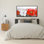 Gray Field with Red Flowers - Contemporary Floral Canvas Decor