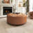 Upholstered Button Tufted Round Ottoman