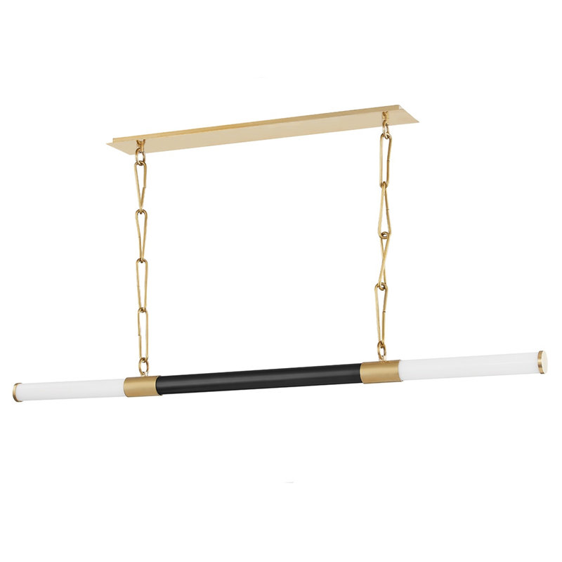 Luminaire suspendu linéaire à 2 lumières pour îlot de cuisine Huntington, Vieux bronze vieilli
