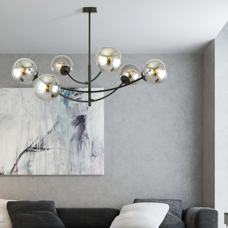 Sardis 6 - Light Sputnik Chandelier, Graphite