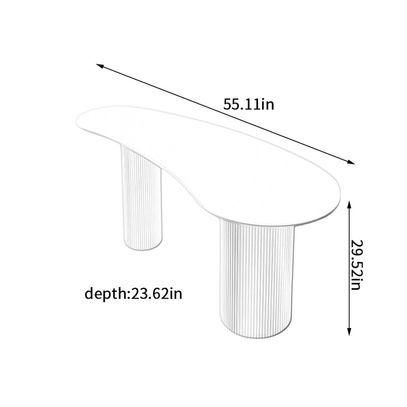 Bureau 29,52 ", H 29,52 po x l 55,11 po x P 23,62 po, Blanc