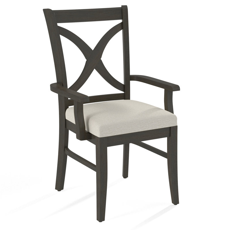 Fauteuil Hues, Finition noire, Tissu performance blanc 0851-94