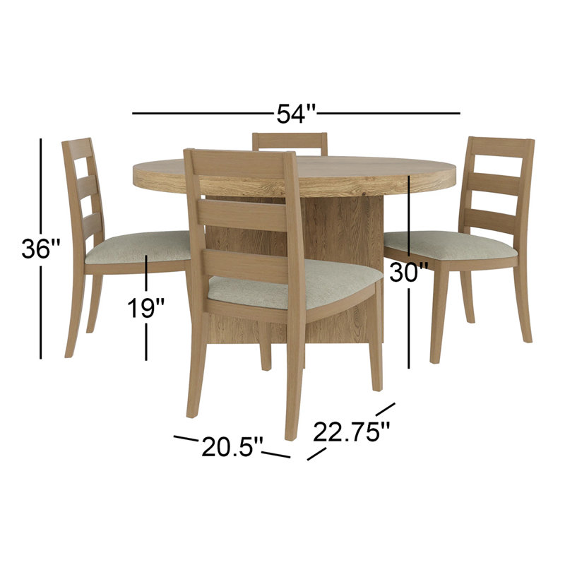 Mandora Laroche 54" Pedestal Dining Table Set