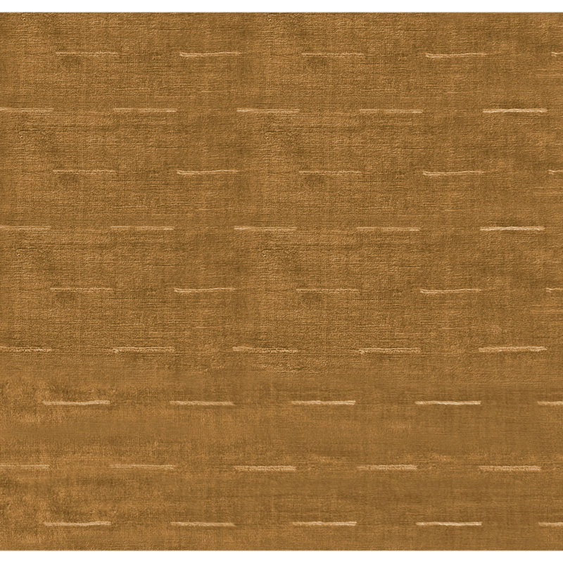 Tapis caramel noué à la main de haute qualité, Rectangle 6 pi x 9 pi
