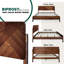 Lit plateforme 100% bois d'acacia massif avec tête de lit et pied de lit Bifrost, design Mid-Century Art déco, aucun sommier requis, support de lattes robuste, résistant aux égratignures et à l'eau-1342188242-1342188253