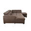Canapé modulaire en U de 128 po avec repose-pieds et canapé modulaire réversible de 7 places avec siège de rangement, ensembles de canapés de salon avec repose-tête réglable, brun foncé-546376274