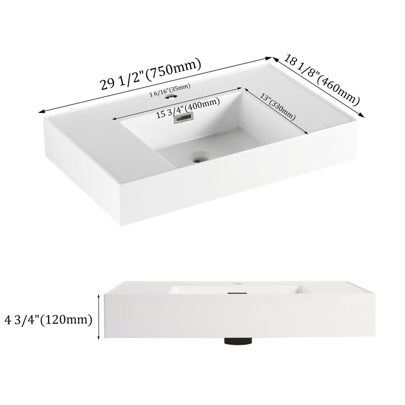Bassin en résine pour meuble-lavabo