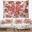 Tapisserie florale à motif floral blanc et brun-28491981