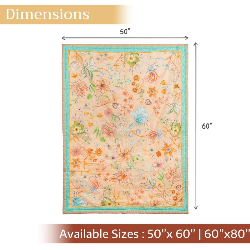 Couverture jetée Maison d'Hermine Loft de luxe - Pêche 100 % coton - 127 cm x 152 cm, L 60 po x l 50 po