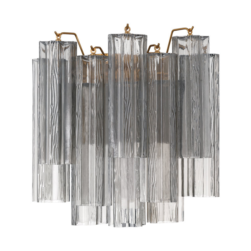 Addis 2 light sconce, Aged Brass/Black
