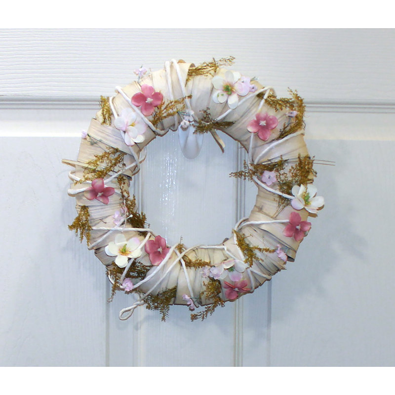 11" Dried Leaves & Spring Flowers Wreath