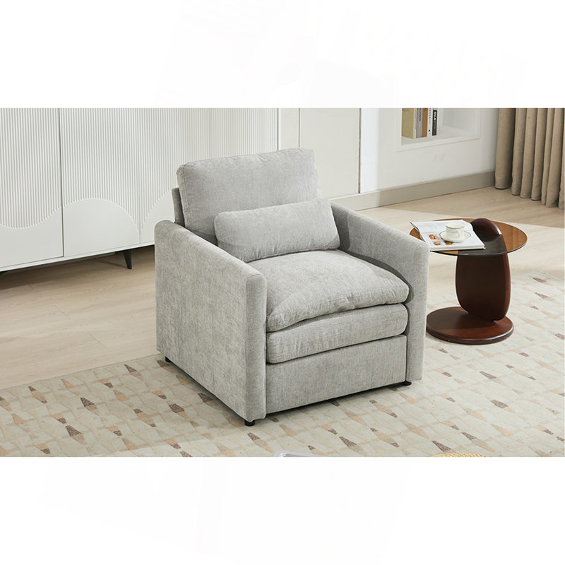 Fauteuil rembourré 31,9 "surdimensionné et confortable, Light Grey