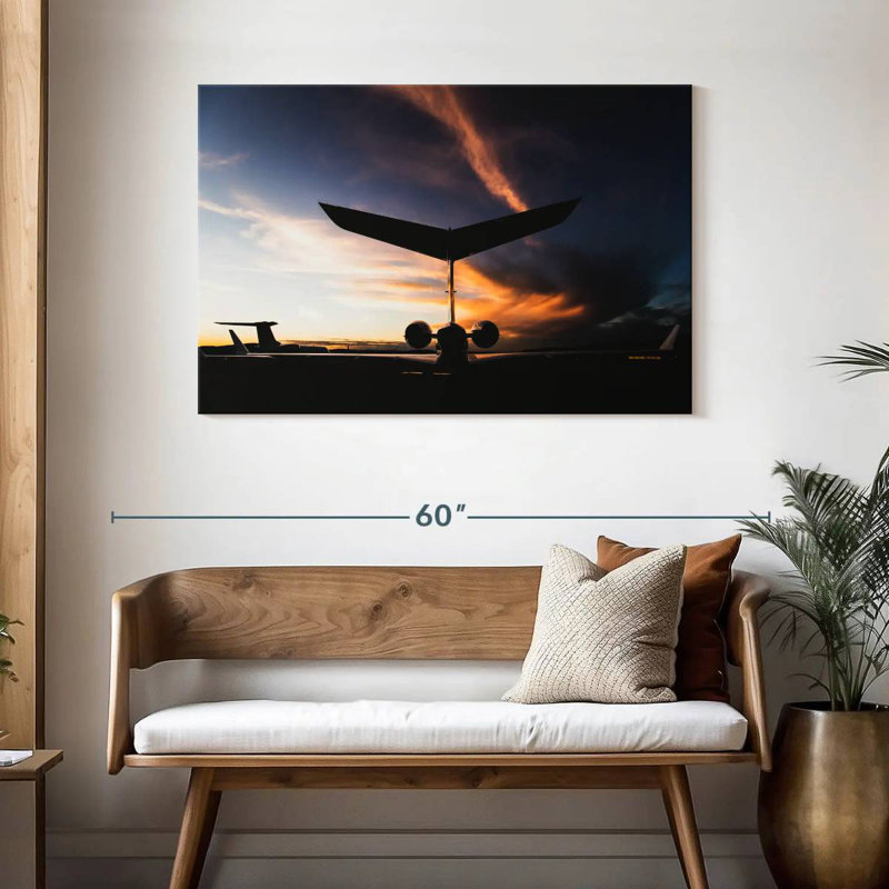 Mehar Private Jet Silhouette, 30" H x 45" W