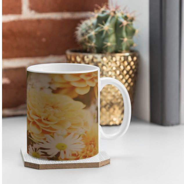 Grande tasse à café florale automne