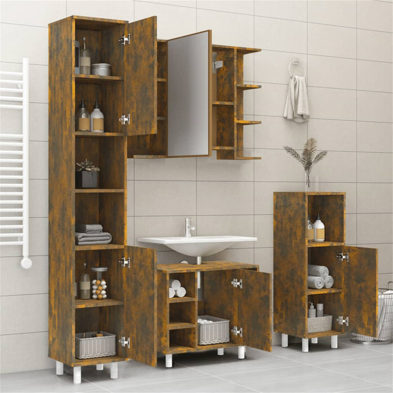 Snyderville Freestanding Linen Cabinet, Oak