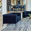 Chaise de salon bleue Darci