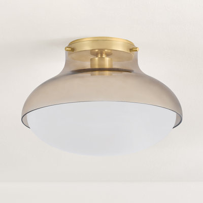 Plafonnier encastré 1 lumière en laiton vieilli Mitzi Gianna